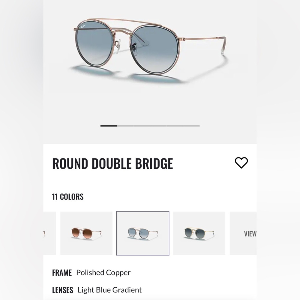 Ray-Ban Round Double Bridge Sunglasses - NEW with case.